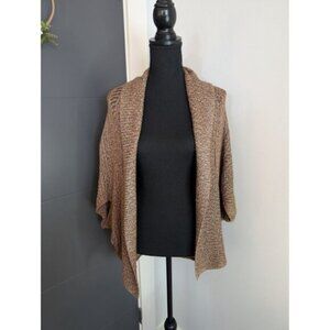 Dana‎ Buchman Brown Lightweight Open Knit Cardigan Shrug - M
